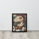 Elegant Dinosaur Framed Canvas